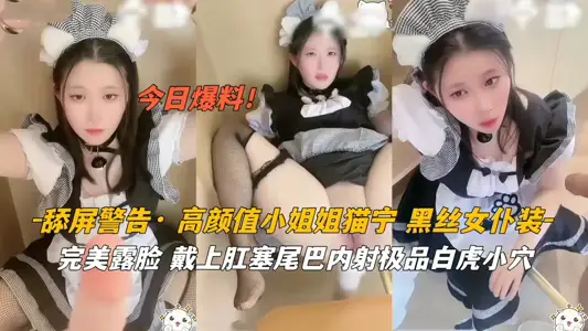 高颜值小姐姐猫宁黑丝女仆戴上肛塞尾巴内射